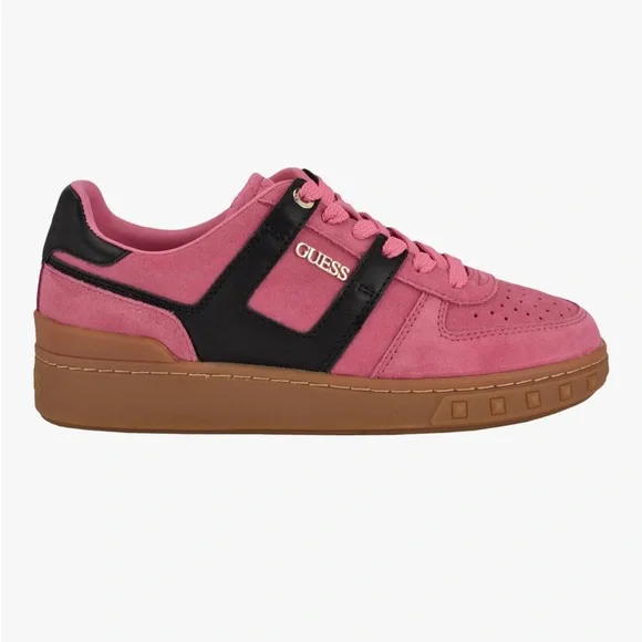 GUESS Women's INART Pink and Black Sneakers 8 - Picture 6 of 7